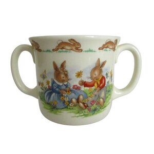 Vintage Royal Doulton Bunnykins Two-Handle Daisy Chains Mug - English Bone China